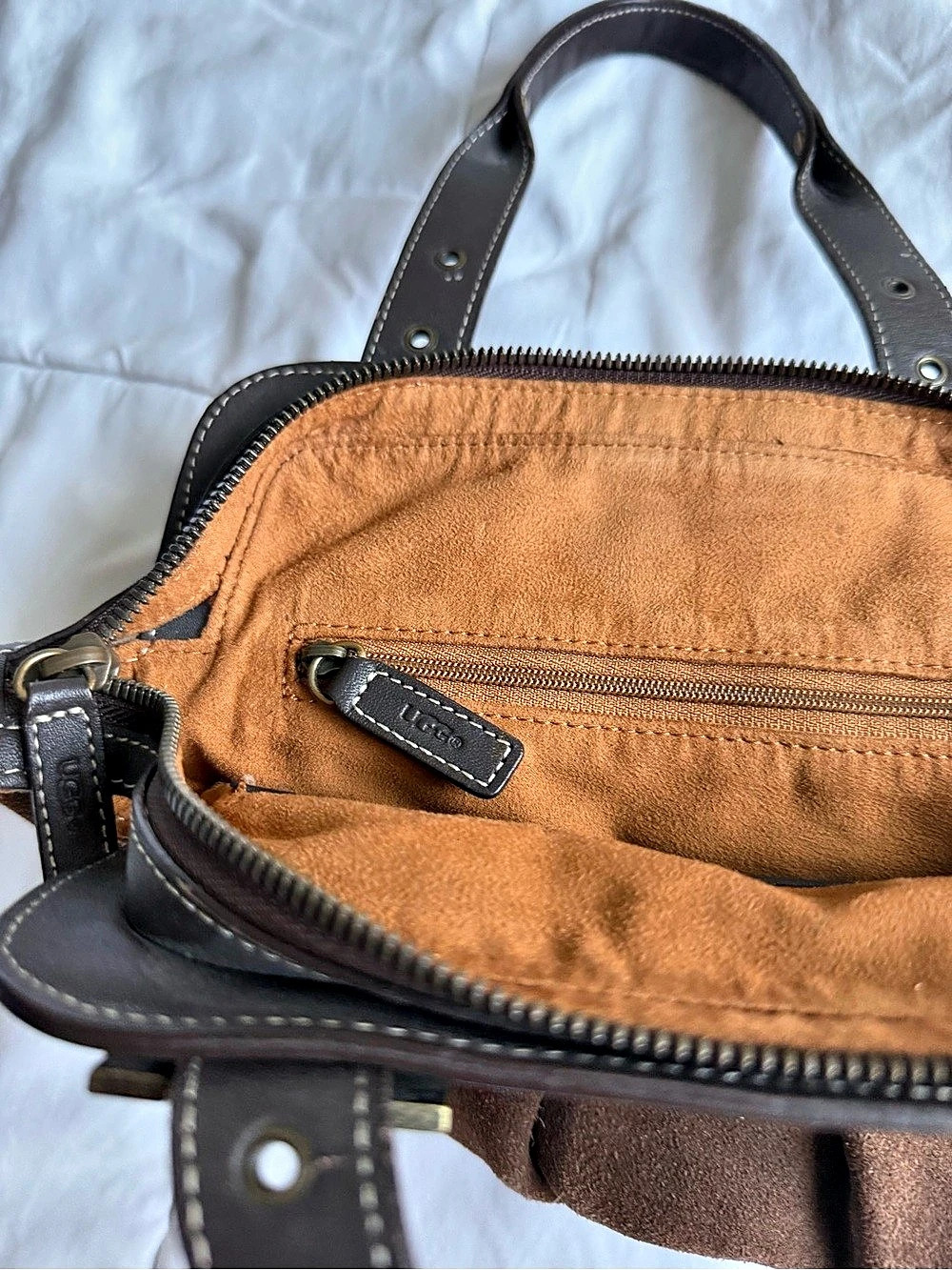 Vintage UGG Australia Brown Suede Shoulder Bag - Picture 7 of 7